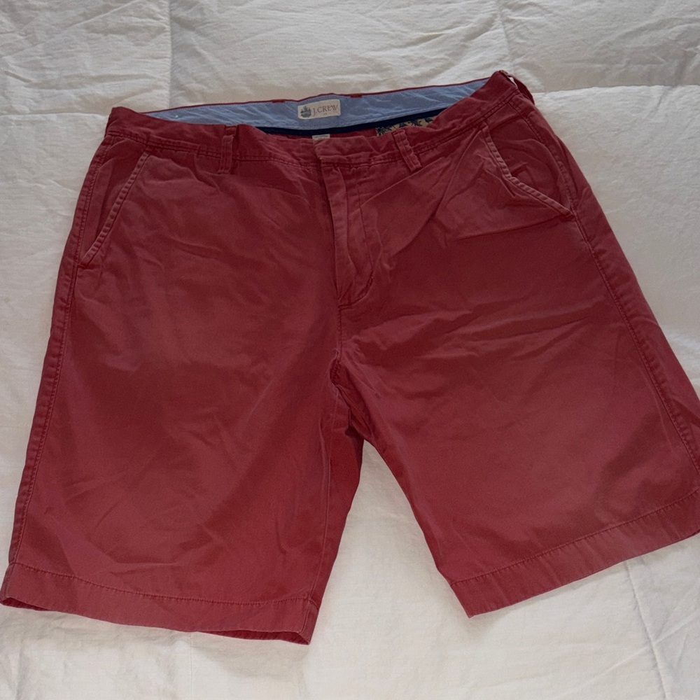 J. Crew Men's Brick Red Flat Front Shorts